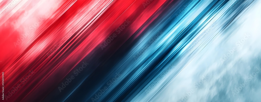 Poster abstract diagonal lines red and blue dynamic speed motion blur background