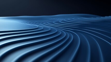 Fototapeta premium Abstract Blue Wavy Surface Design Texture
