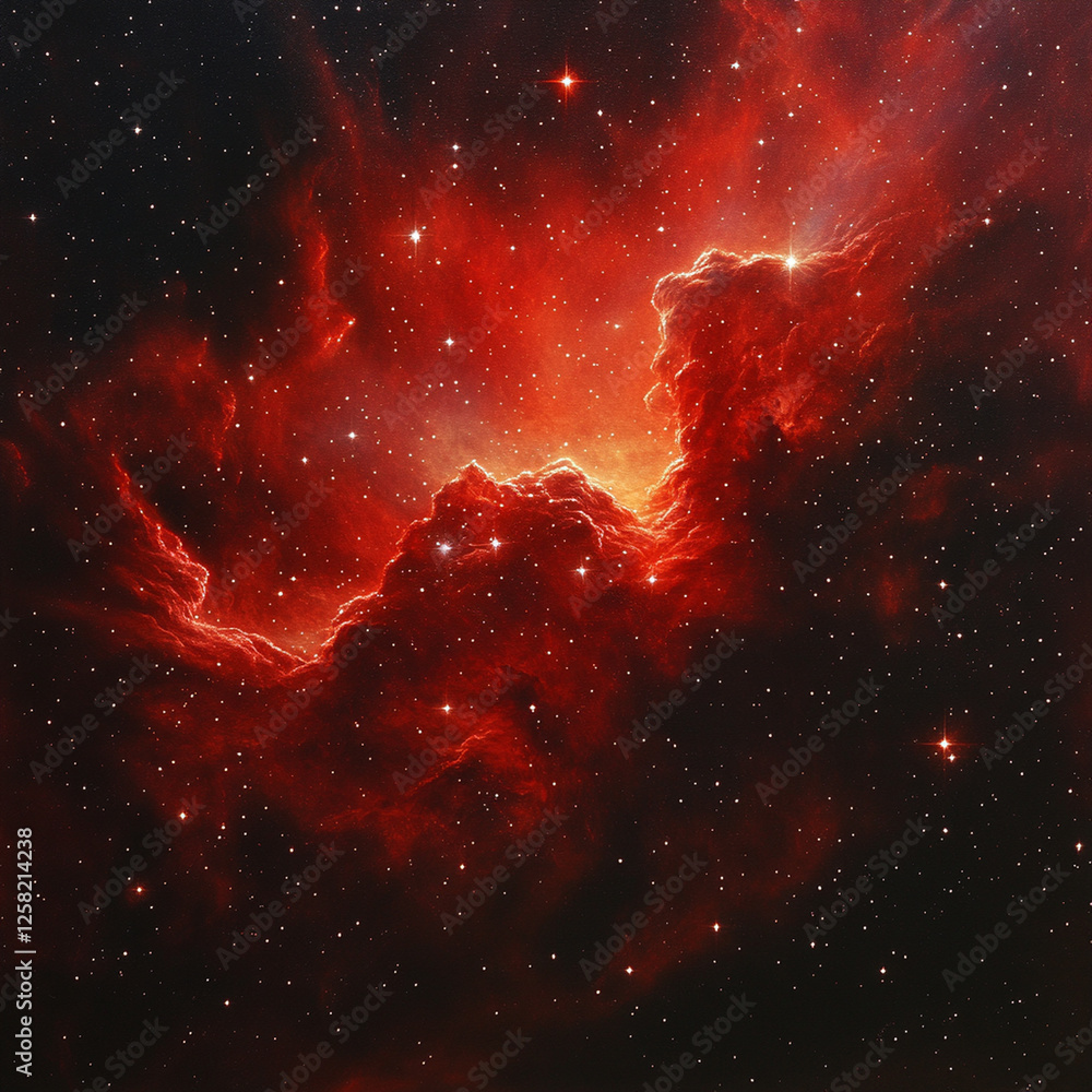 Wall mural exploration of a vibrant nebula in deep space showcasing cosmic clouds and stars illuminating the da