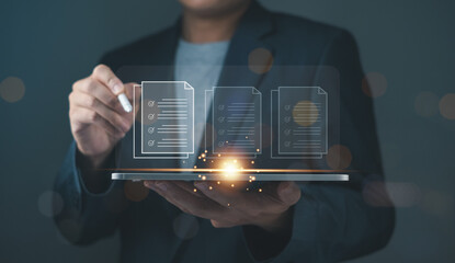  checklist online survey business Efficient document form project management, evaluation, auditing, quality control standards check mark iso certified symbol commercial warranty