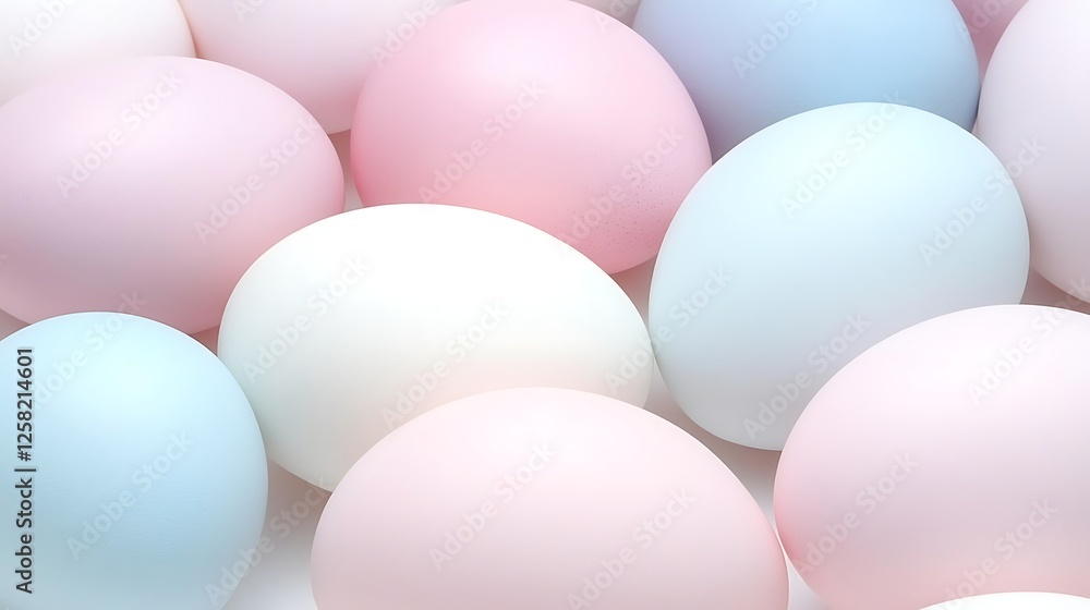 Poster serene pastel sphere harmony in gentle light with spherical composition and soft hues arrayed togeth