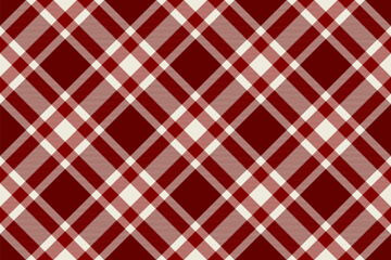 Femininity pattern fabric background, oilcloth seamless plaid texture. Business textile tartan check vector in red and white colors.