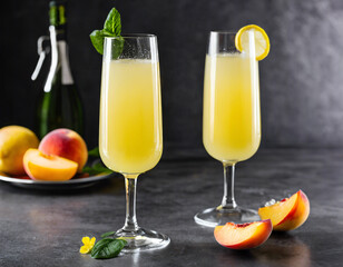 Fototapeta premium A bubbly limoncello cocktail limoncello, garnished with a lemon twist for added zest.