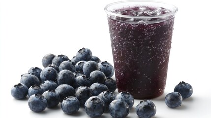Refreshing blueberry drink with berries