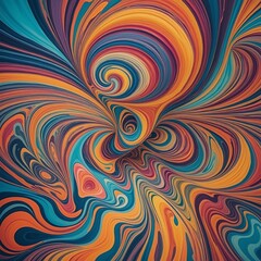 Fototapeta premium Dreamlike Vibrations: A Kaleidoscope of Hallucinogenic Visions
