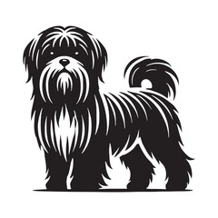High-quality Shih Tzu silhouette suitable for various design needs - Shih Tzu illustration - minimal Shih Tzu vector - dog silhouette
