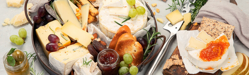 Cheese assortment for wine.