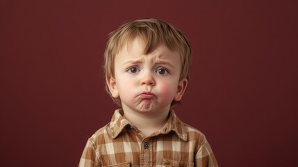 toddler boy showing displeasure