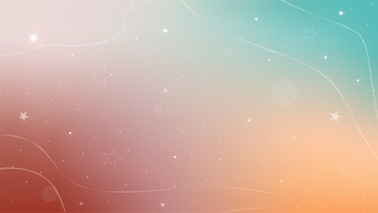 Colorful abstract gradient background, orange, blue, red with gradations. Vector abstract background with dots, highlights, stars and lines Modern art for poster, social media, stories, banner, covers