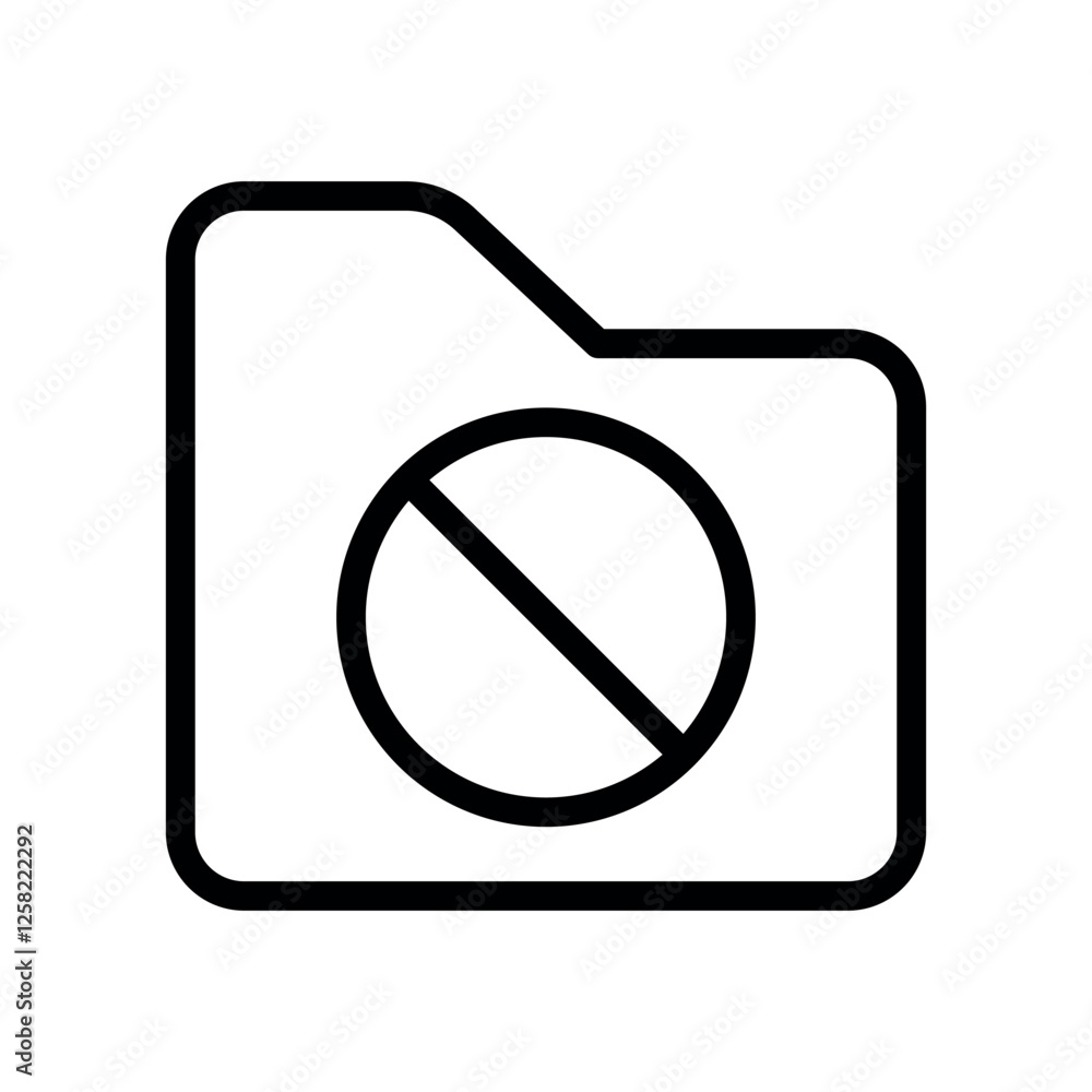 Poster folder cancel vector icon