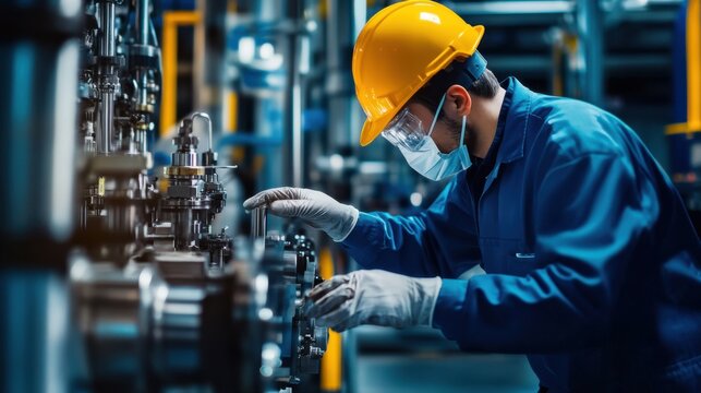 A petrochemical engineer analyzing crude oil samples in a high-security lab, sophisticated machinery testing purity levels