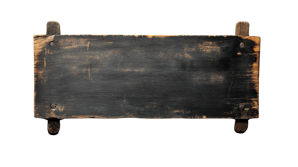 Old empty wooden sign with transparent background for easy editing