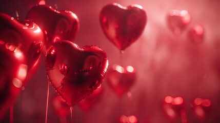 Abstract Pink And Purple Hearts Painted Artwork