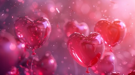 Abstract Pink And Purple Hearts Painted Artwork