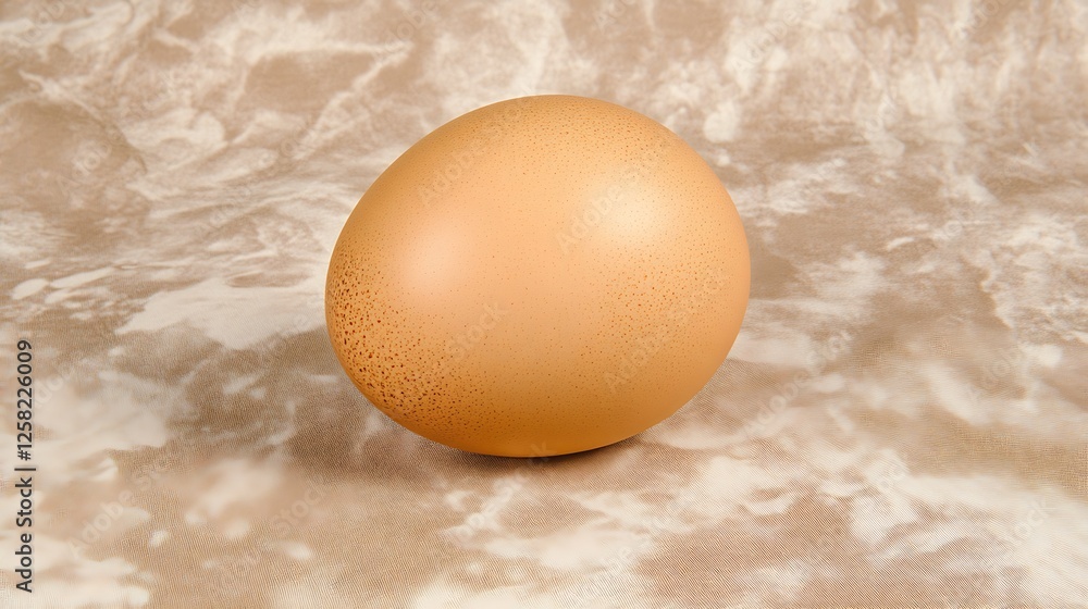 Poster single chicken egg resting on a textured surface representing simplicity and natural food source