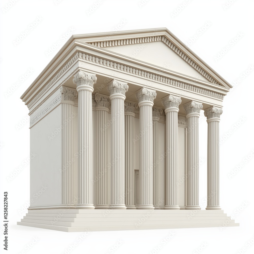 Poster classical temple structure front view