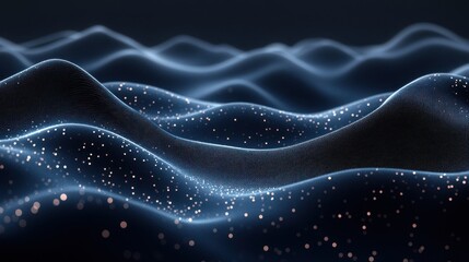 Obraz premium Abstract digital landscape of wavy hills