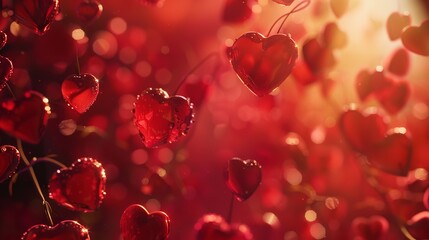 Abstract Pink And Purple Hearts Painted Artwork