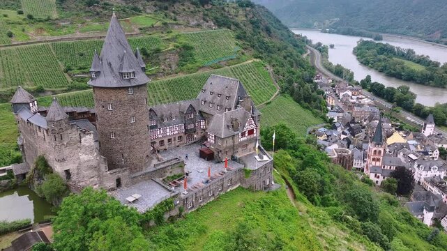 Stahleck Castle In Bacharach, Germany, Aerial View