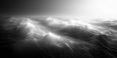 Calming Black-and-White Gradient with Smooth Transition for Zen Designs
