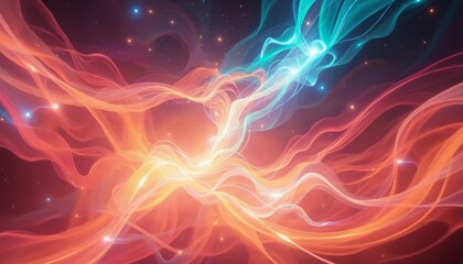 Obraz premium A dynamic display of luminous colors and rhythmic wave patterns in an energetic atmosphere.