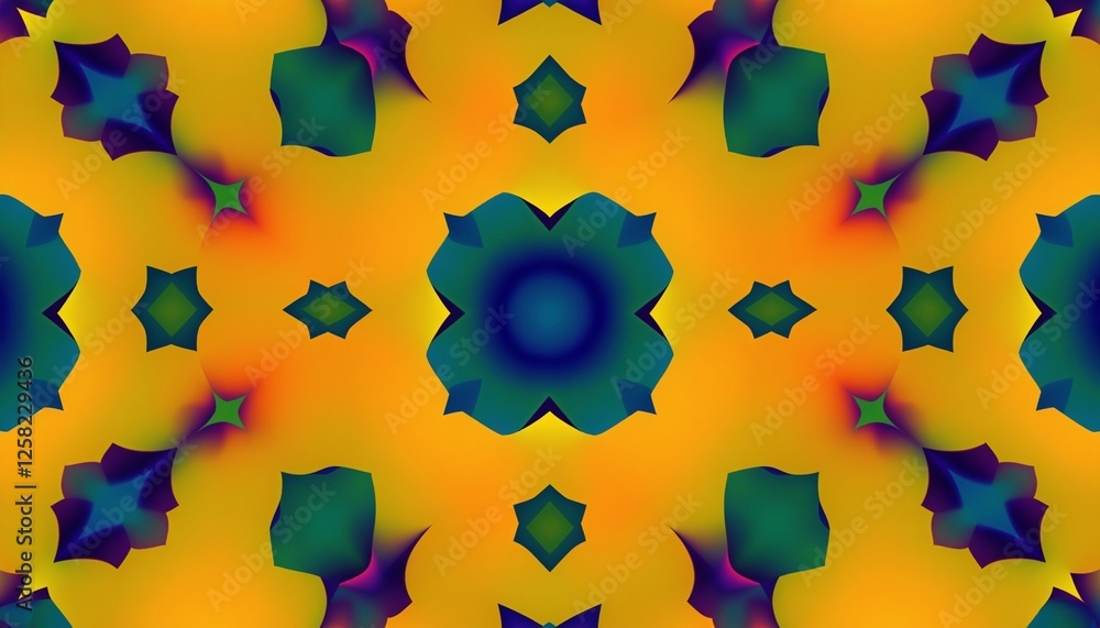 Poster harmonious geometry: a fusion of symmetry and luminous gradient hues