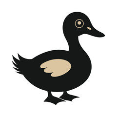 A silhouette black duck vector art .