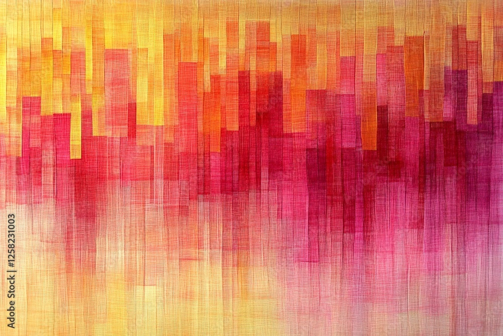 Poster abstract artwork featuring vibrant warm colors blending in a gradient pattern with geometric forms