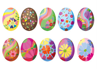 easter egg design colorful and pattern on white background illustration  vector