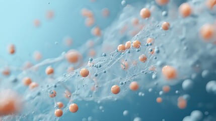 Abstract Pastel Spheres in Motion