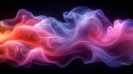 Abstract flowing colorful energy waves in dark background