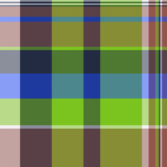 Festive vector textile background, fuzzy check tartan seamless. Repeating texture pattern plaid fabric in pastel and green colors.