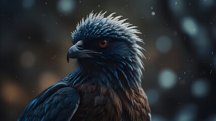 Obraz premium Blue Jay in Winter - Standing Tall in the Snow