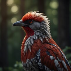 Close-up Portrait of a Majestic Red-Crested Hawk