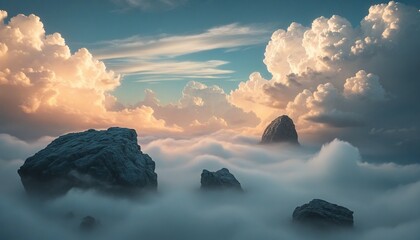 A Surreal Oasis of Floating Isles and Ethereal Skies