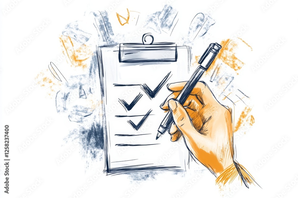 Poster A clean minimalist icon of a checklist with checkmarks, symbolizing adherence to guidelines
