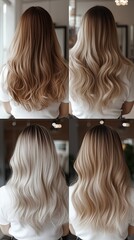 Fototapeta premium Hair care industry, Long, flowing, and voluminous, ultra-close-up shot showing precise detailing and color matching