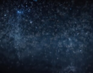 Fototapeta premium Dark blue night sky with glittering stars and a subtle sparkle in the bokeh effect, celestial scene, dark blue frame, night sky