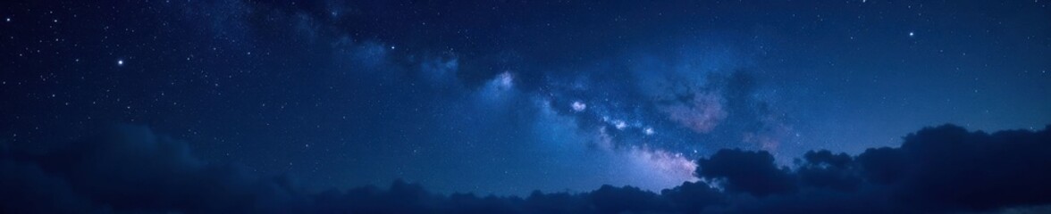 Fototapeta premium Dark canvas with twinkling stars scattered across the sky, universe, cosmos, stars