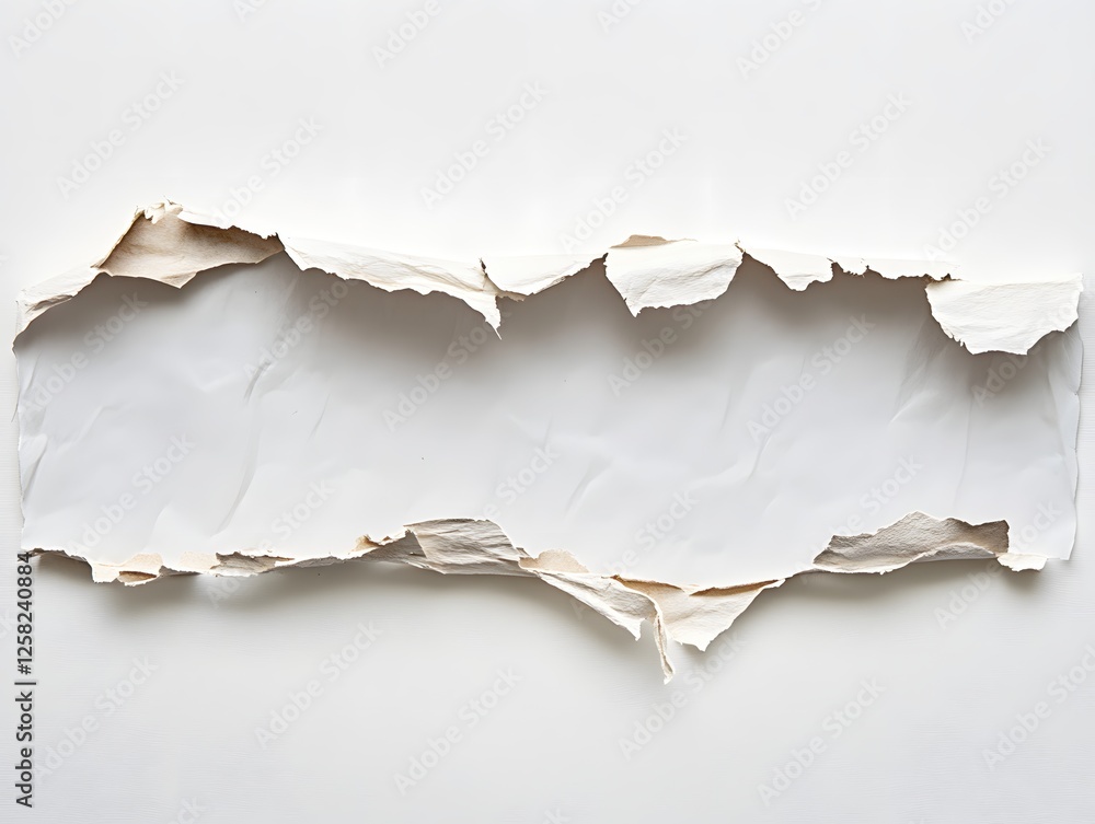 Aufkleber torn paper texture with rough edges on white background for creative design element