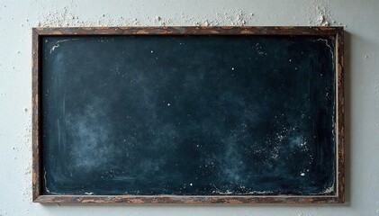 Dark chalk marks on a blackboard against a plain white background, school, study