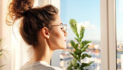 Naklejka premium Find solace and emotional support with online therapy, a woman engaging in an online therapy session, seeking mindfulness and emotional healing This serene scene portrays a path to wellness, where