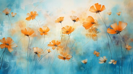 Red and black background with small size flower a?" A seamless floral motif featuring scattered small flowers with glowing accents, creating a sophisticated contrast on a red and black canvas.