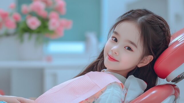 Gentle Dental Care See a Dentist treating a child in a friendly clinic Specialized equipment ensures a comfortable experience for young patients, promoting healthy teeth and gums Regular check-ups