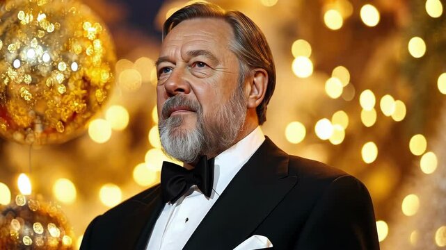 Nobel laureate's inspiring speech at prestigious award ceremony with elegant decor and warm ambiance