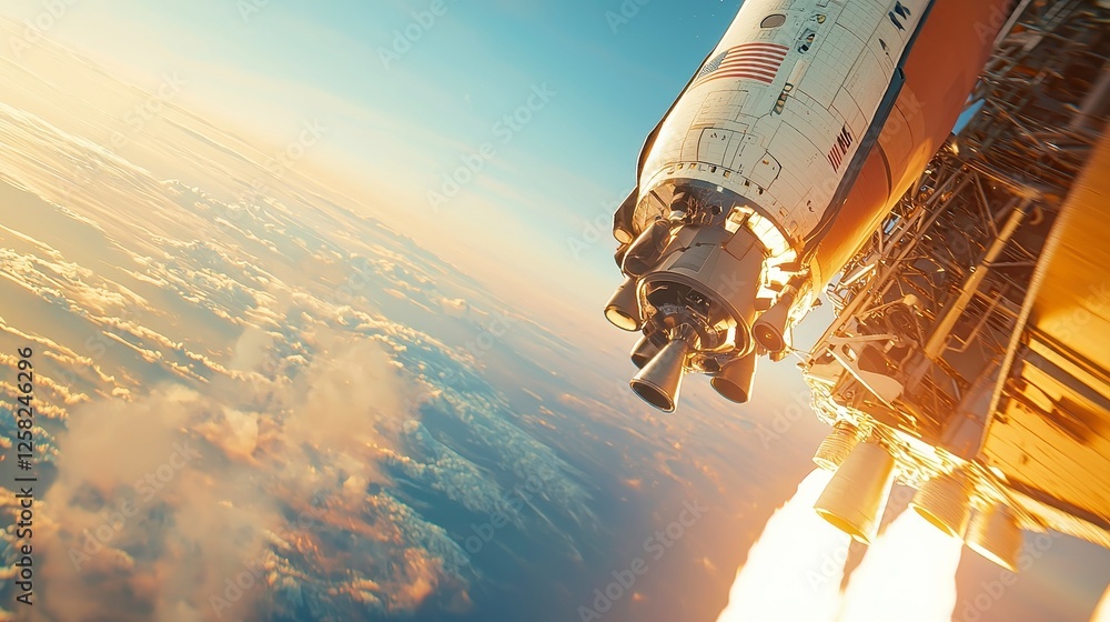 Poster agile space mission, a dynamic representation of business agility and scalability, featuring a minim