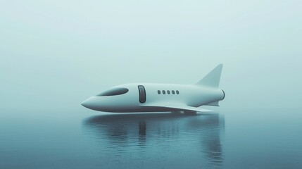 Fototapeta premium Futuristic Shuttle Symbolizing Boundless Business Growth, a sleek shuttle soaring through an open sky, embodying innovation and limitless potential in a minimalist backdrop
