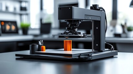 Fototapeta premium a 3D printer in a home lab, printing complex models, hyperrealistic, isolated on white background