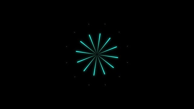 Circle blast fireworks Circle Burst with Explosive Line Animation 4K Motion Graphics. Circle Blast Animation, Pop-Up Line Circle blast aniamtion on black screen background
