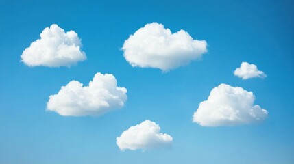 Obraz premium photograph of Top view of white fluffy clouds Floating in the bright blue sky